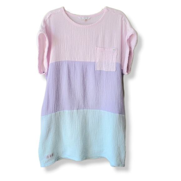 Simply Southern Gauze Cotton Pastelcore Mini Dress S M Beach Coastal Preppy - Picture 1 of 9